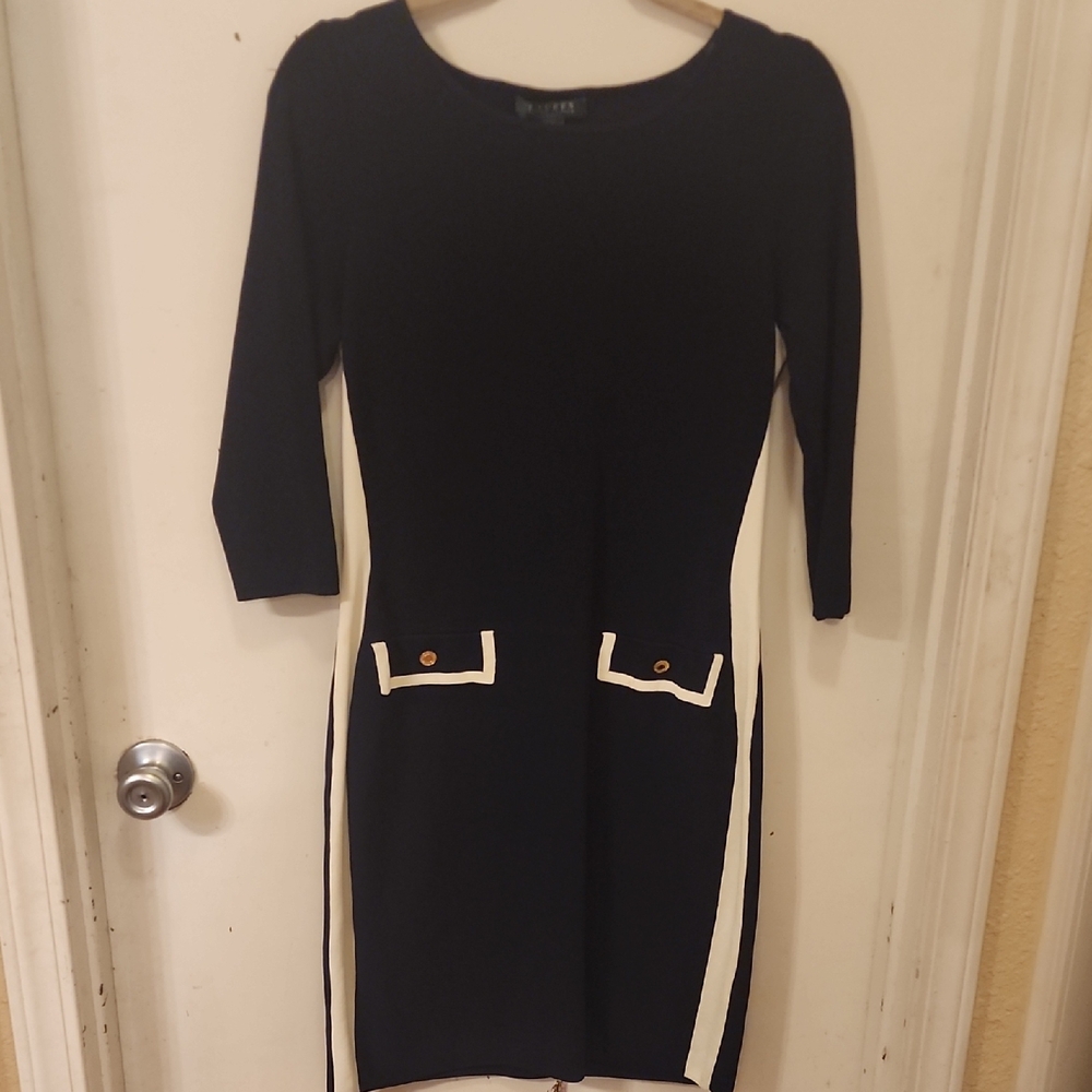 Elegant Black and White Ralph Lauren Dress